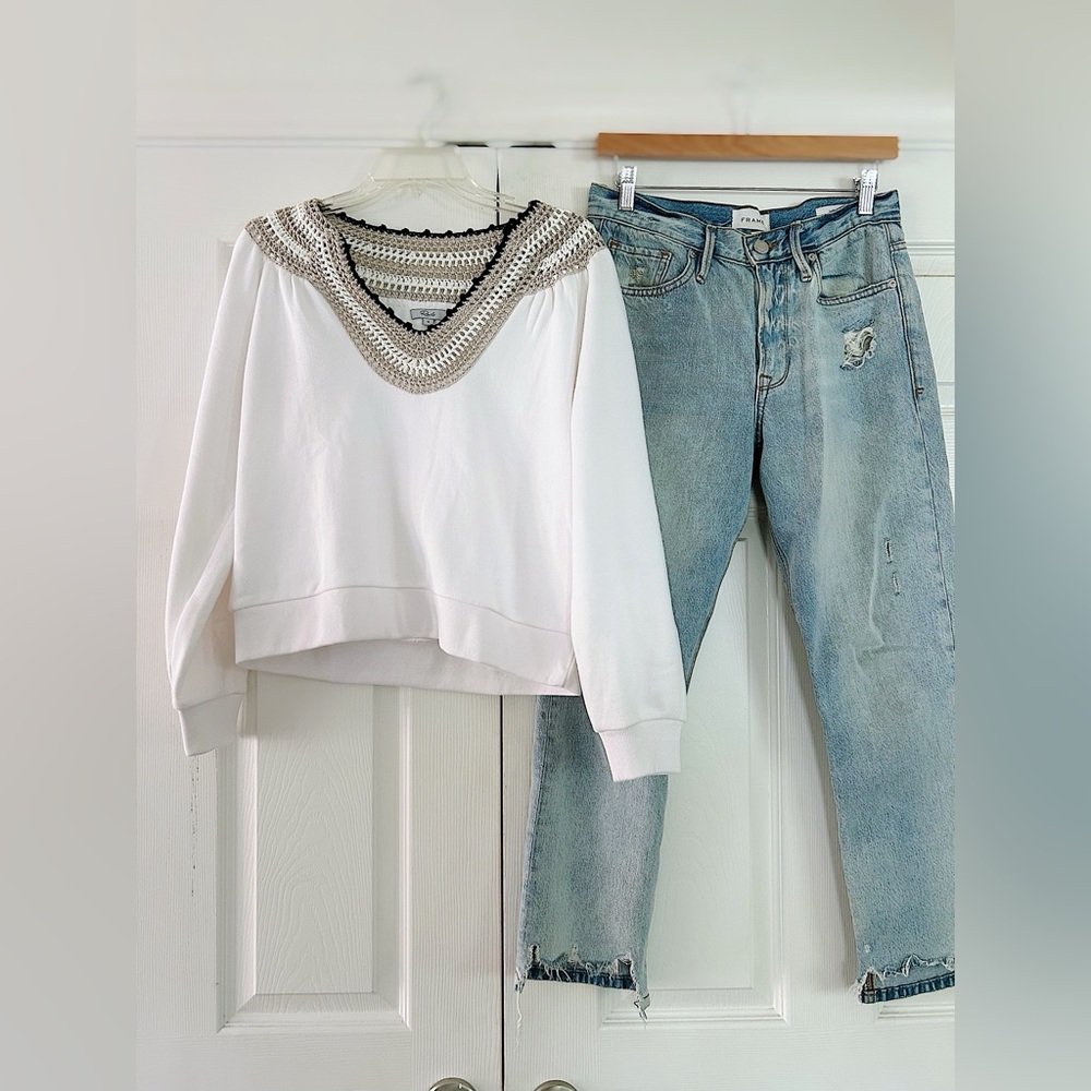 Rails White Cream V-Neck Sweater - Picture 10 of 11